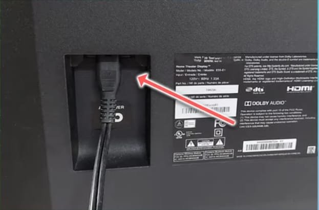 power cord of vizio tv