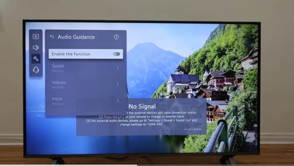 turn off voice guide on LG TV