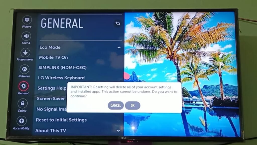 reset lg tv