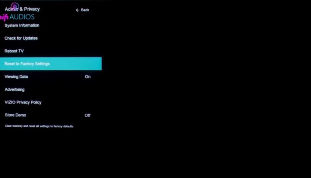 Reset your TV to factory settings